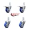 Service Caster 3.5 Inch Blue Poly Swivel 3/4 Inch Square Stem Caster Total Lock Brakes, 2PK SCC-SQTTL20S3514-PPUB-BLUE-34-2-S-2 - alternate 1